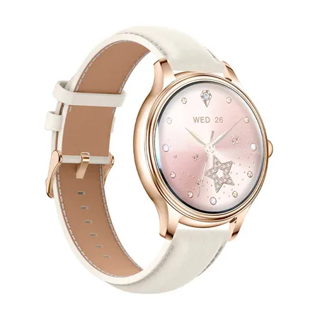 COLMI L28 Smart Watch (Gold + gold leather strap)